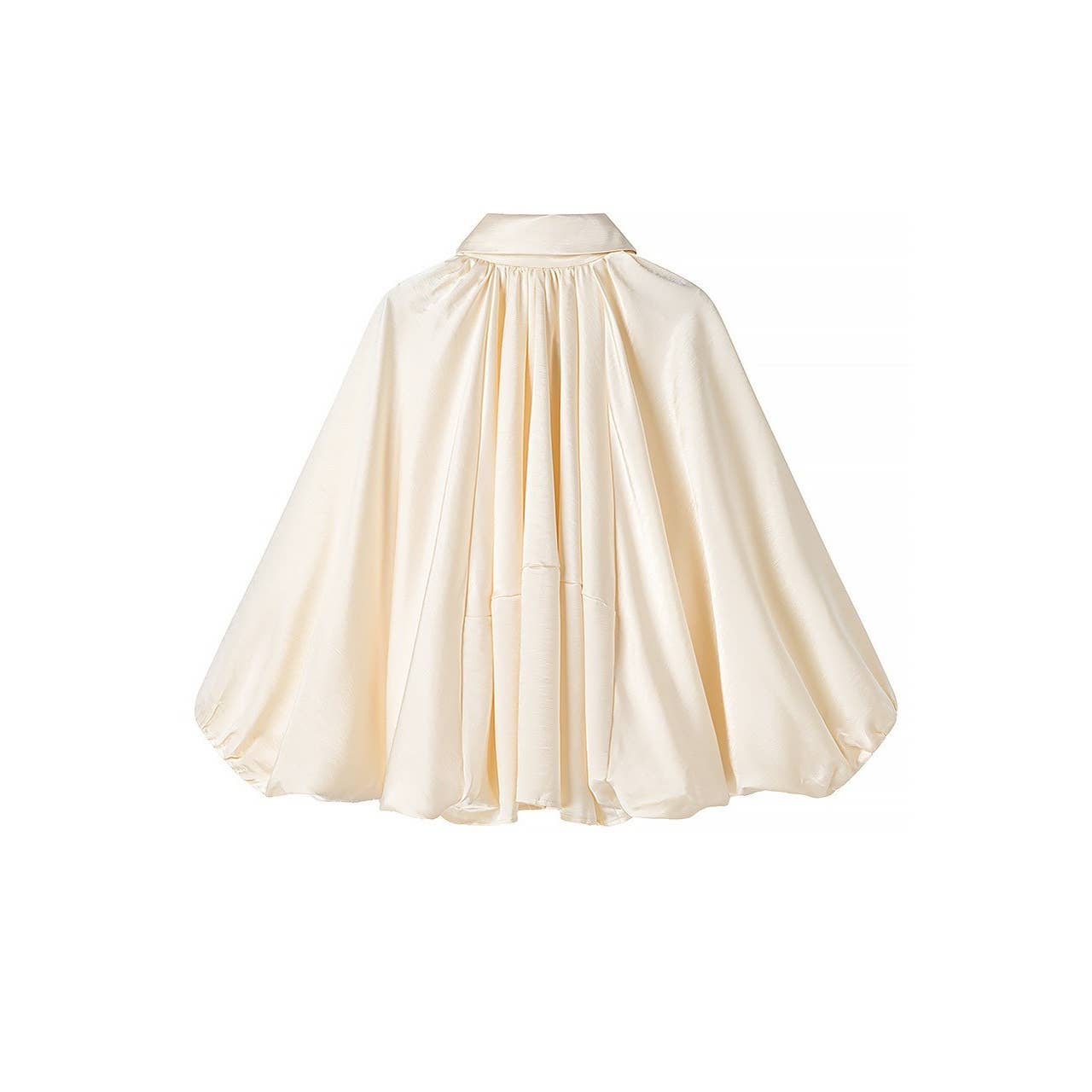 SATIN BUBBLE ZIP COLLAR TOP