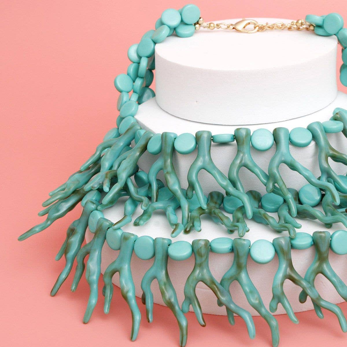 Turquoise Coral Coastal Chic Necklace Women