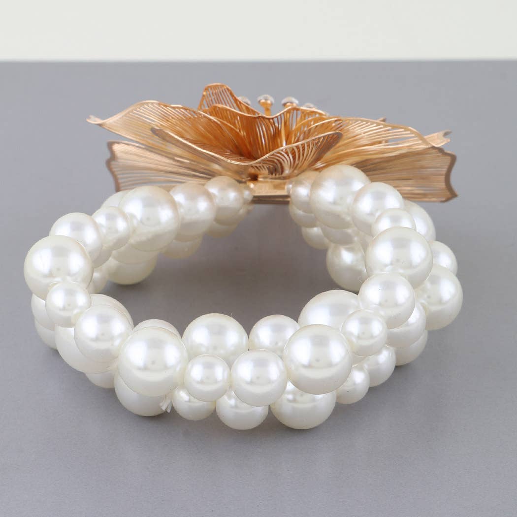 Blossoming Flower Pearl Bracelet