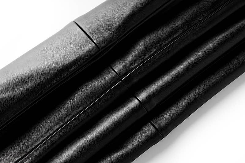 PU Leather High-waisted Wide-leg Pants