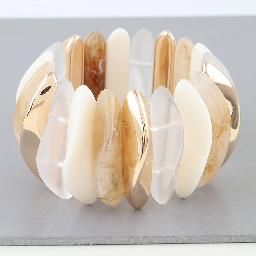 Multi Marble Stone Cuff Bracelet