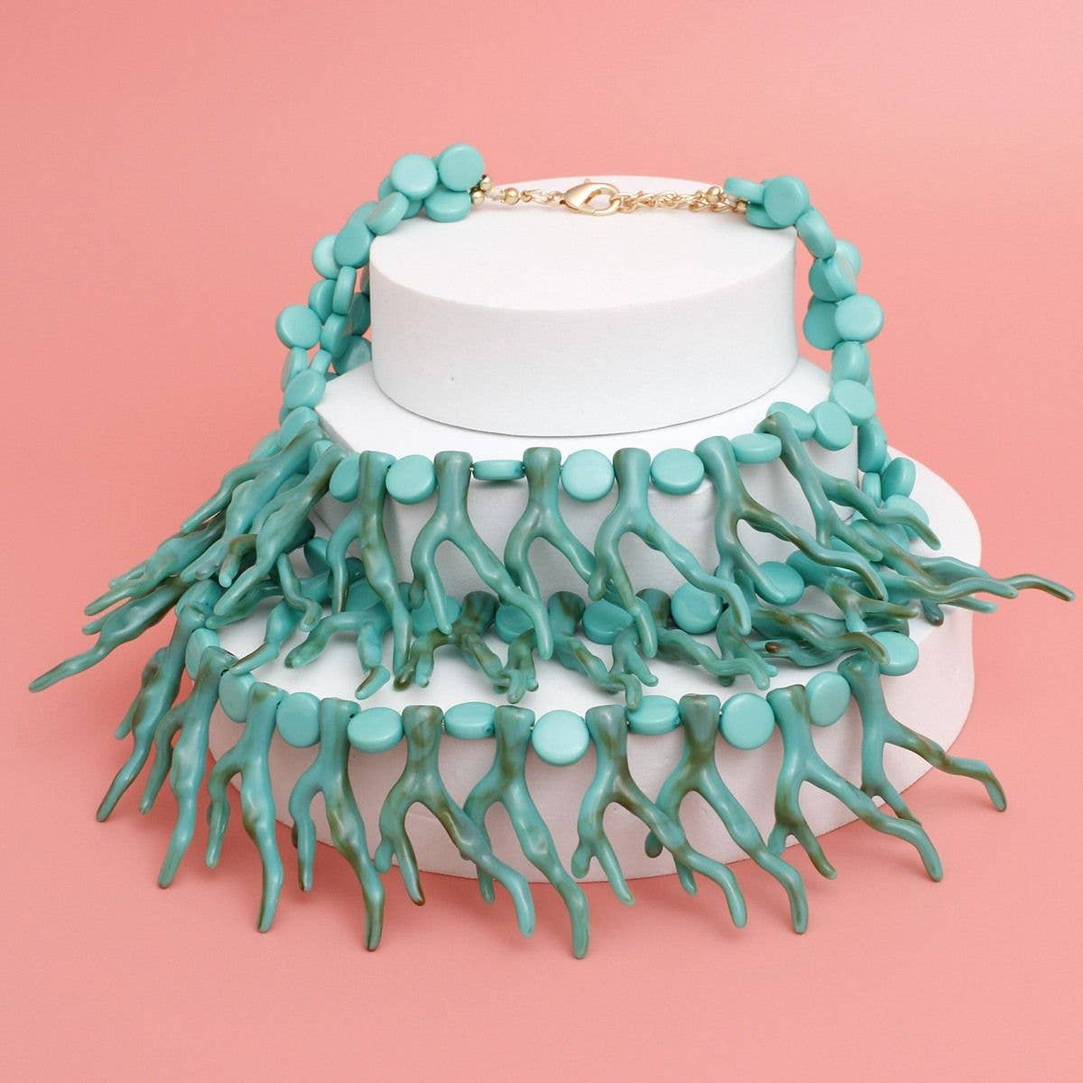 Turquoise Coral Coastal Chic Necklace Women