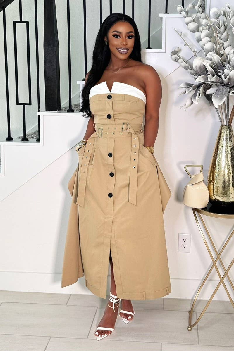 Chic Trench Maxi Dress