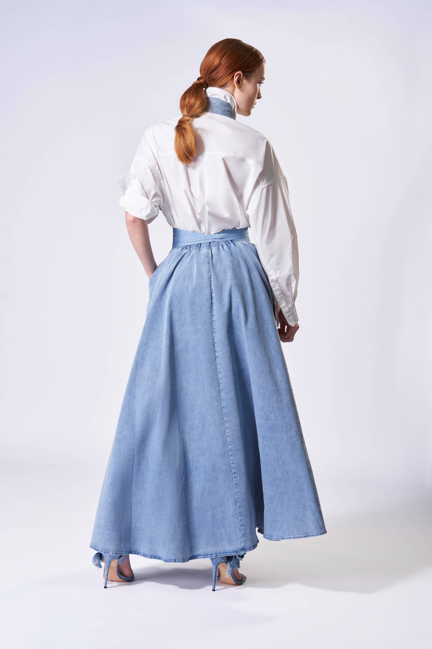 Blue Denim Blooms Button Down