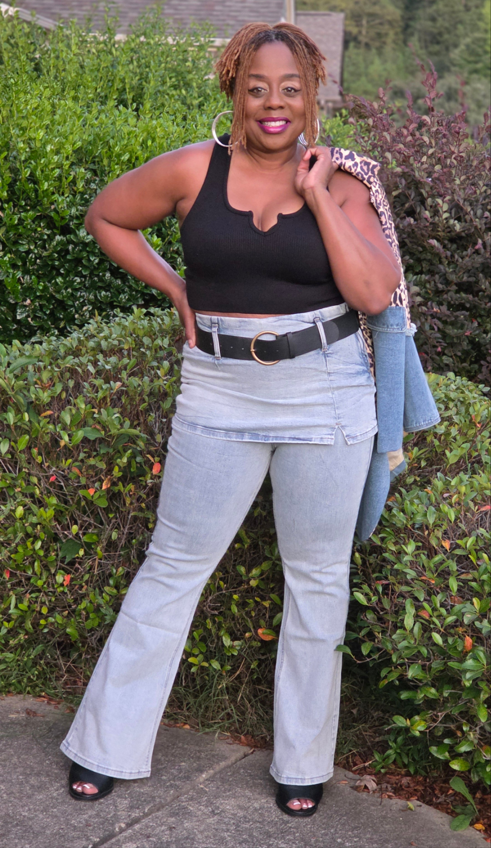 Mixed Emotions Jeans With Attached Skirt