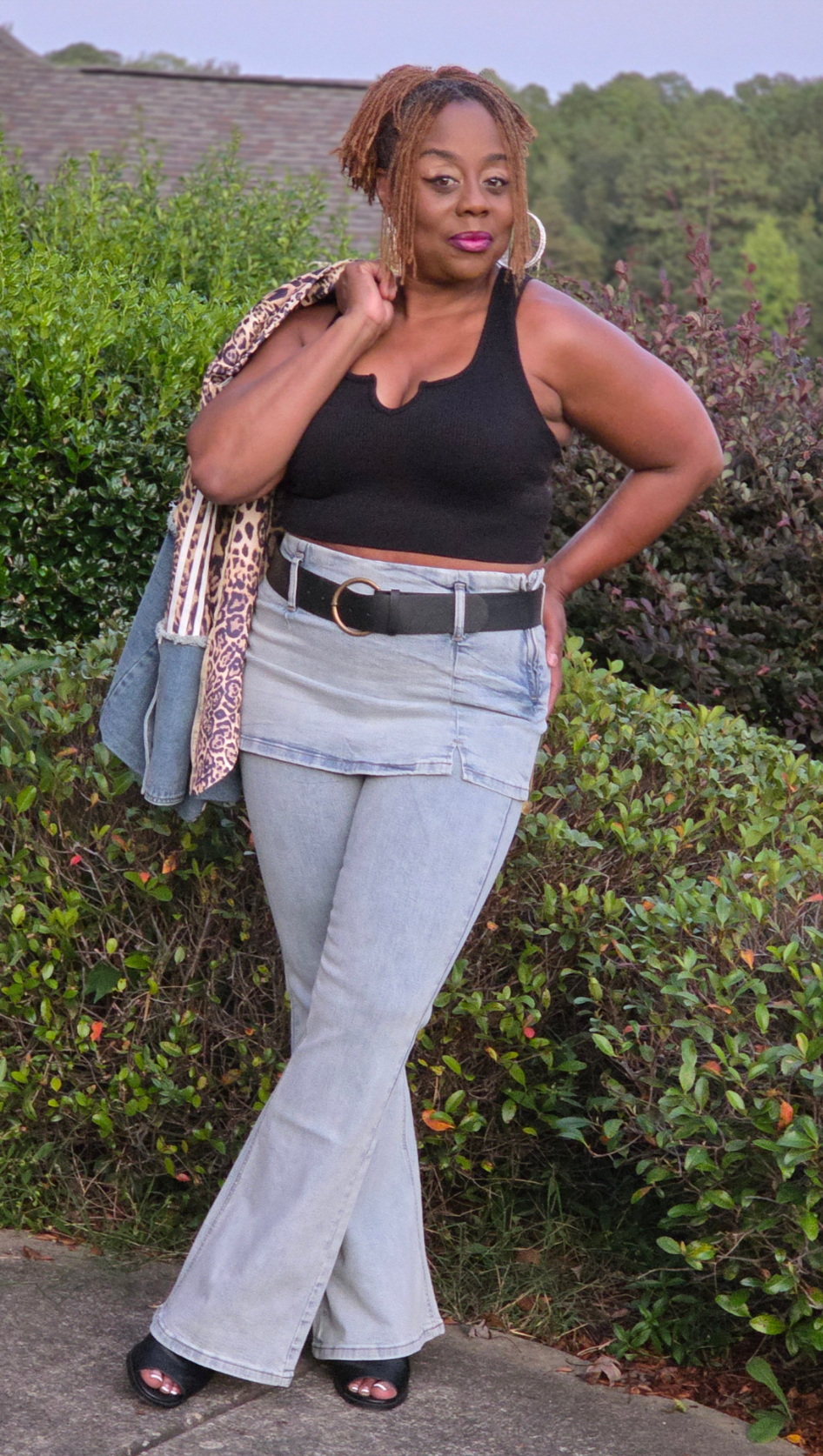Mixed Emotions Jeans With Attached Skirt