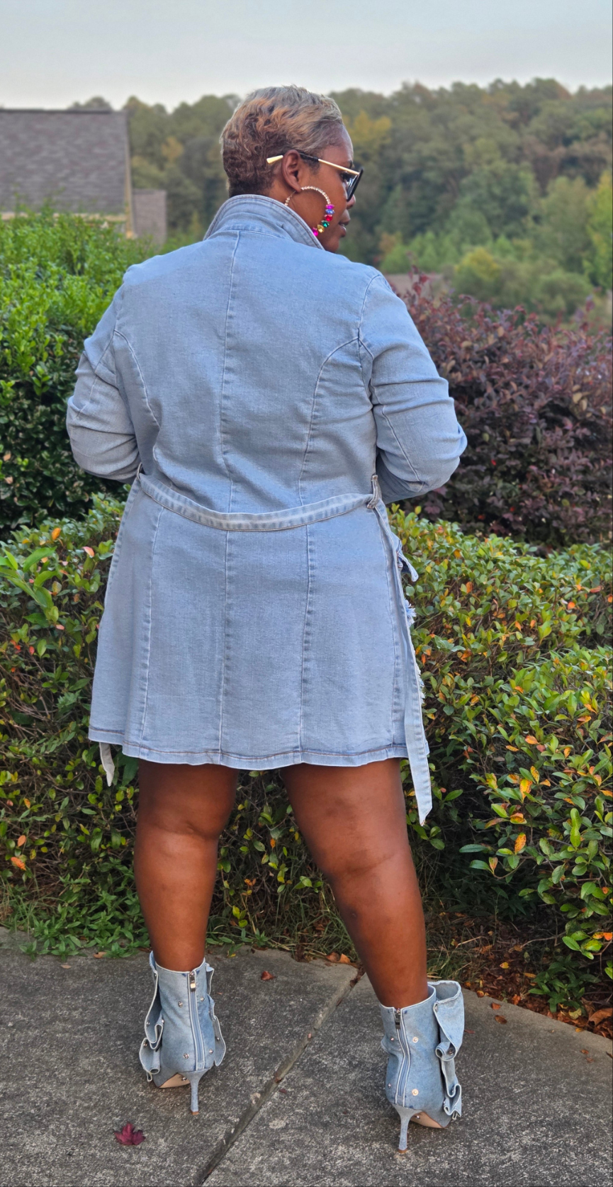 PATCH PERFECT LONG DENIM PLUS JACKET