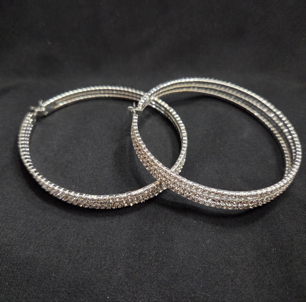 Crystal 3 Layer Hoops