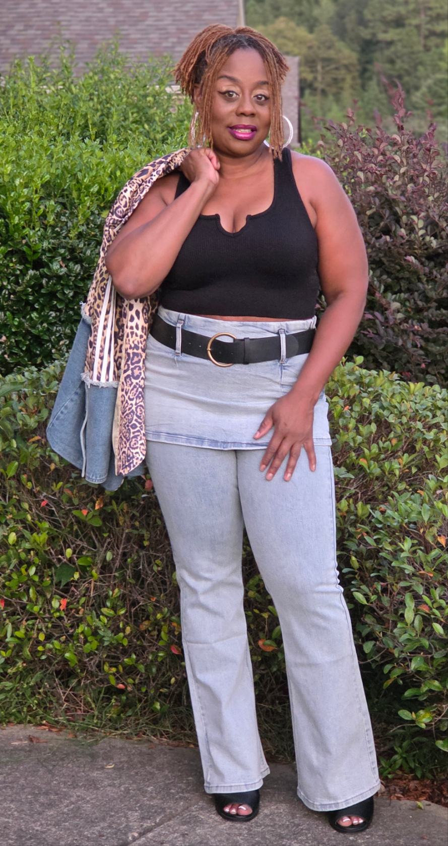 Mixed Emotions Jeans With Attached Skirt