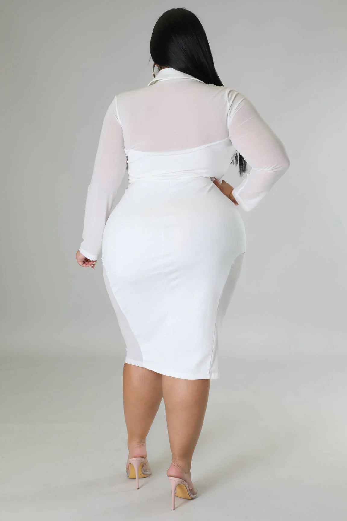 Sexy Semi-Sheer Zipper Dress