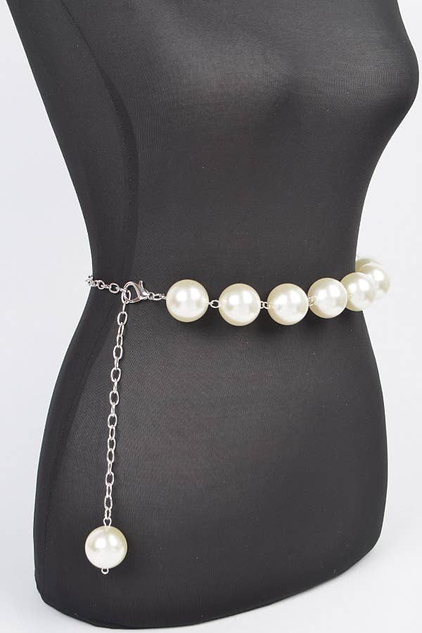Oversized Pearl Chain Belt