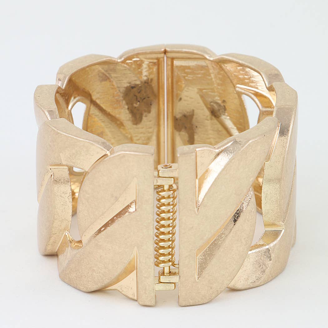 Statement Matte Metallic Chain Link Cuff Bracelet