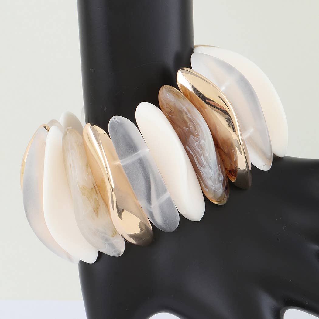 Multi Marble Stone Cuff Bracelet
