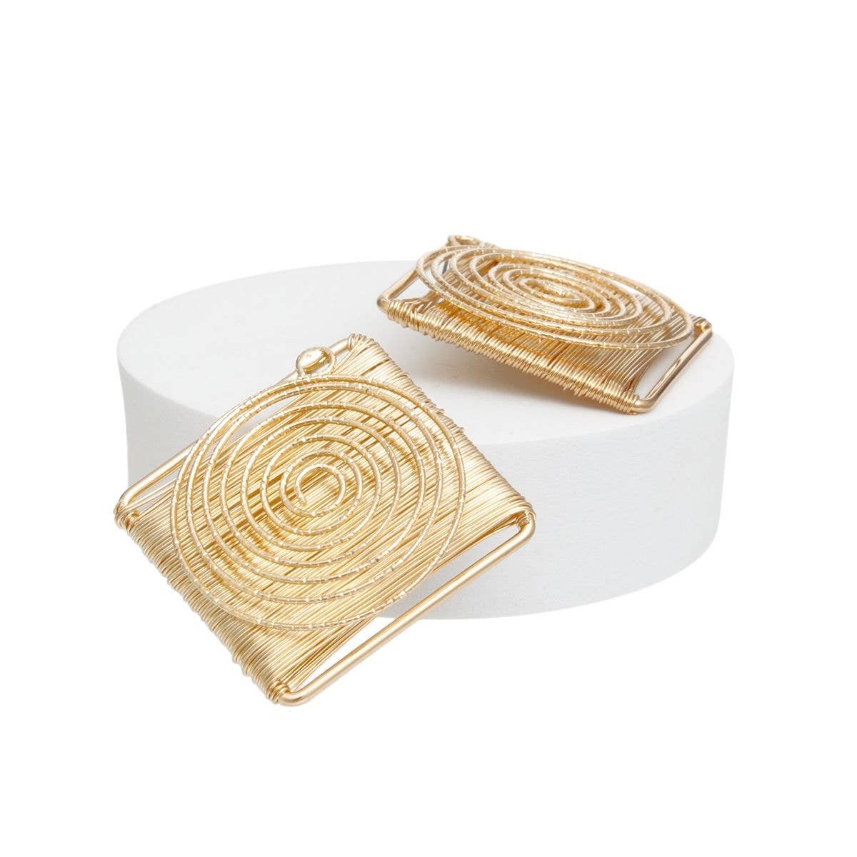 Studs Handmade Gold Wire Wrapped Coiled Earrings