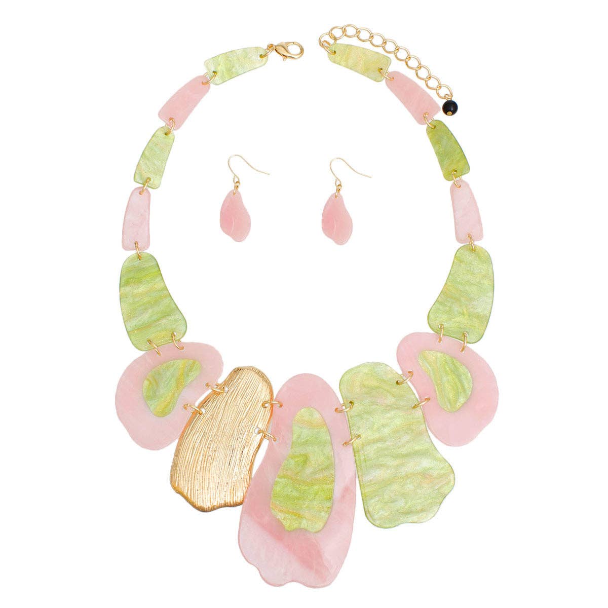 Marbled Pink and Green Link Bib for Women