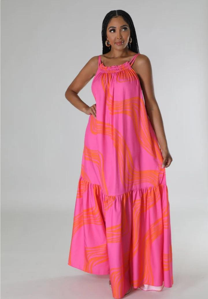 Sherbet Swirl Maxi Dress