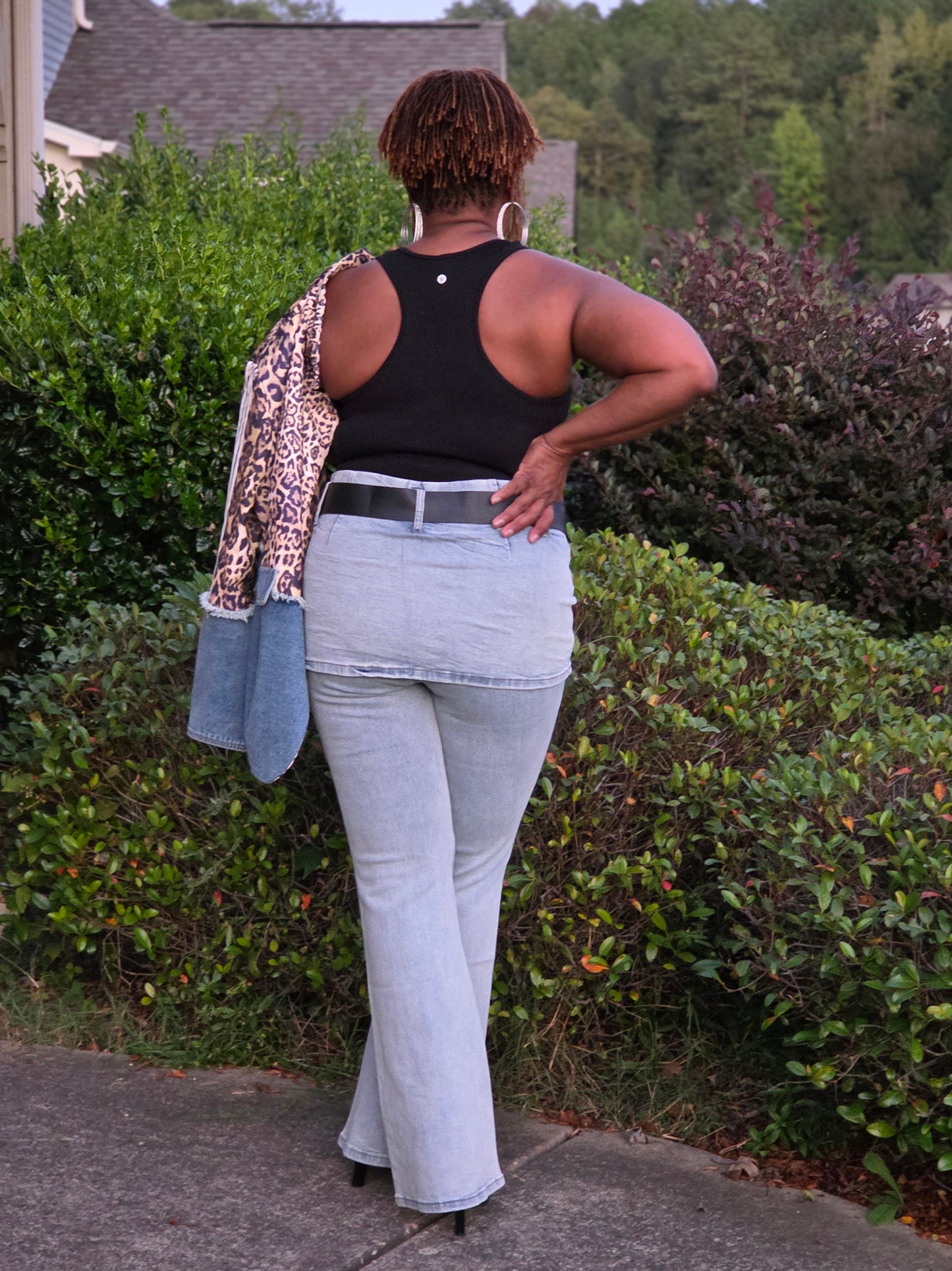 Mixed Emotions Jeans With Attached Skirt