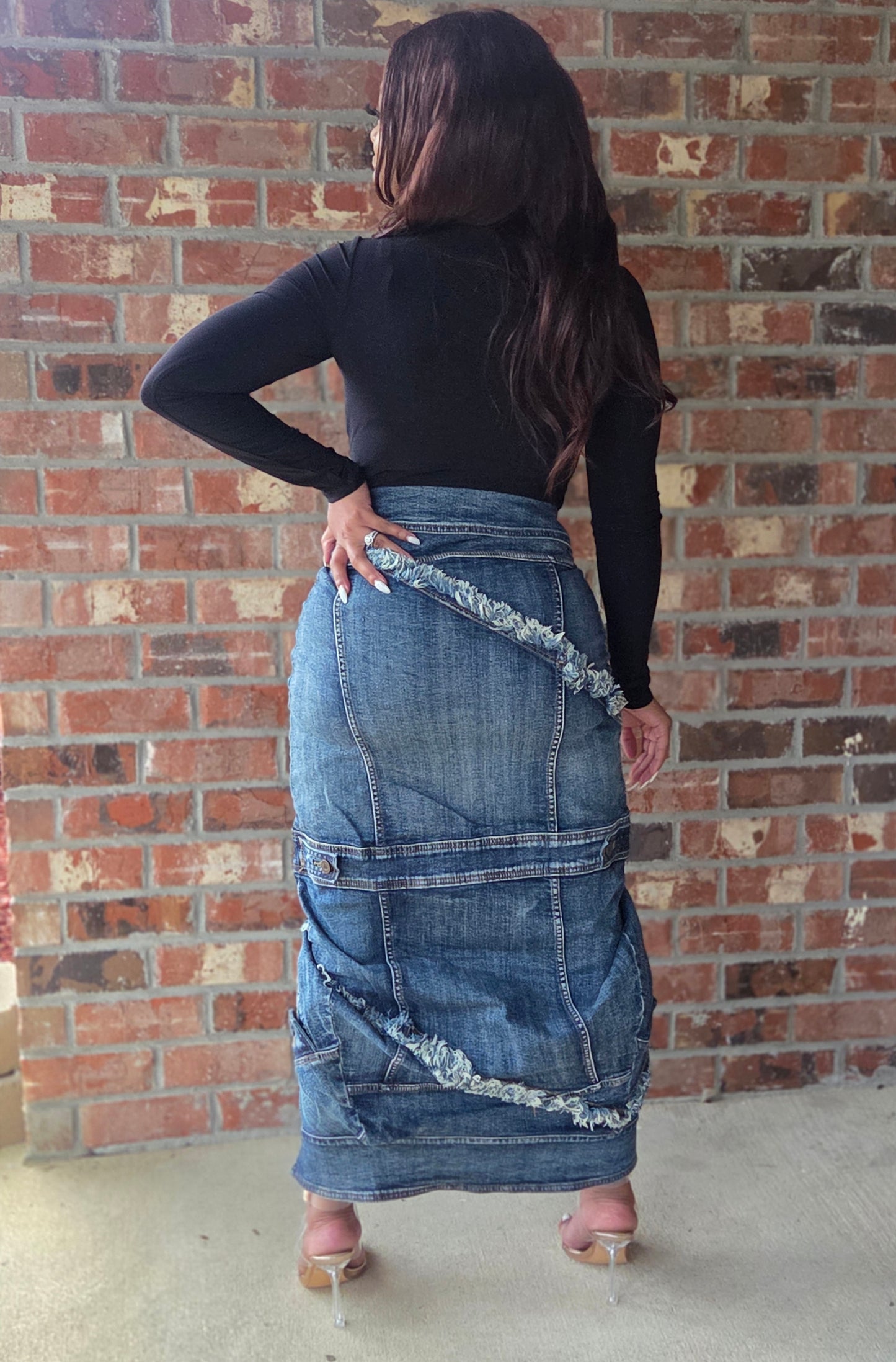 DESTROYED JACKET INSPIRED DENIM SKIRTS