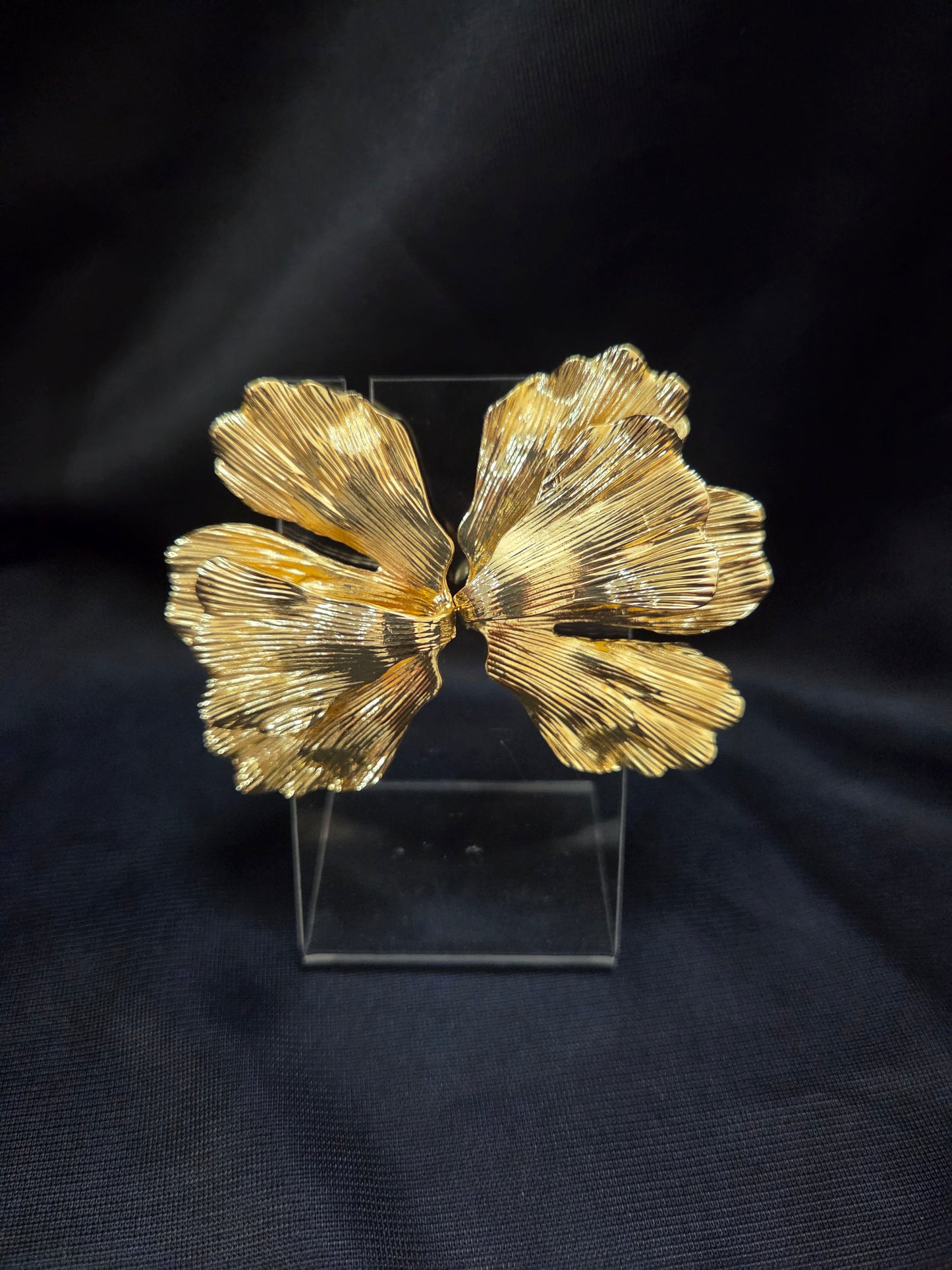 Gold Half Leaf Earring