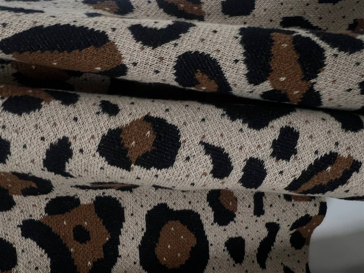 Wild Like Me Leopard Print Knit Poncho