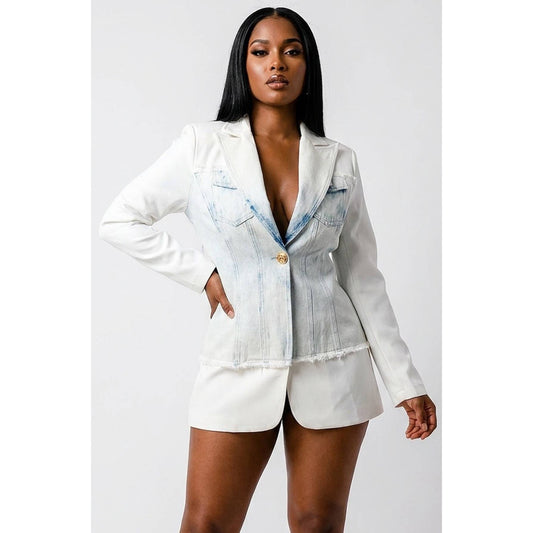 DENIM WASHED BLAZER