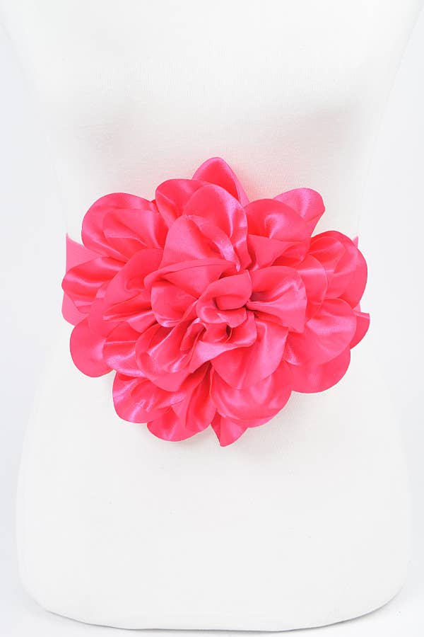 Satin Big Flower Elastic Belt