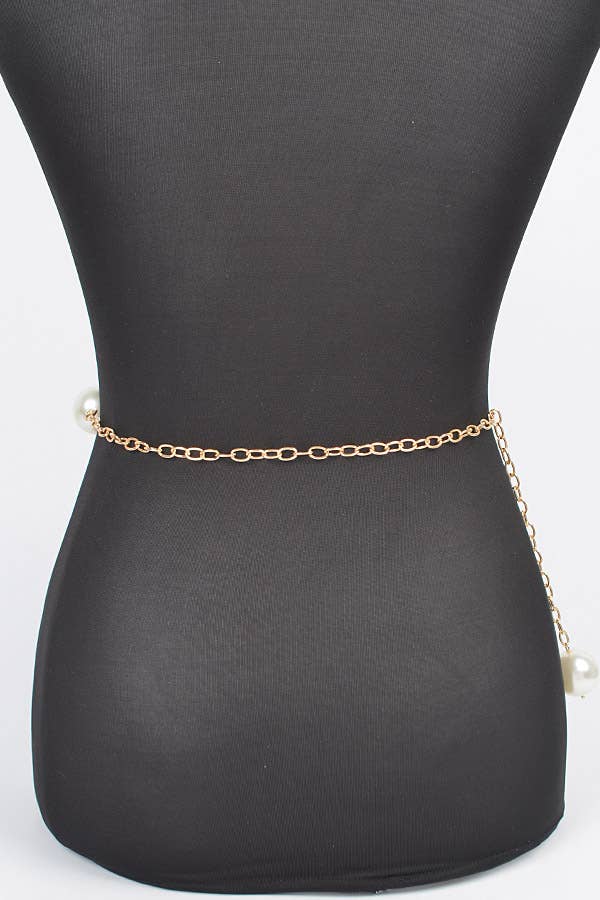 Oversized Pearl Chain Belt