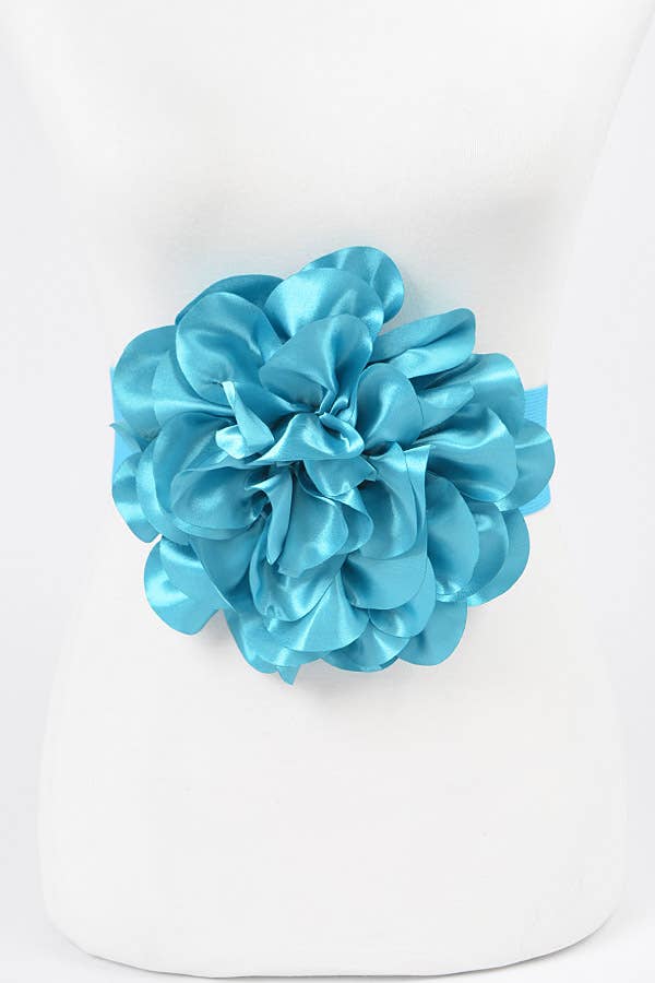 Satin Big Flower Elastic Belt