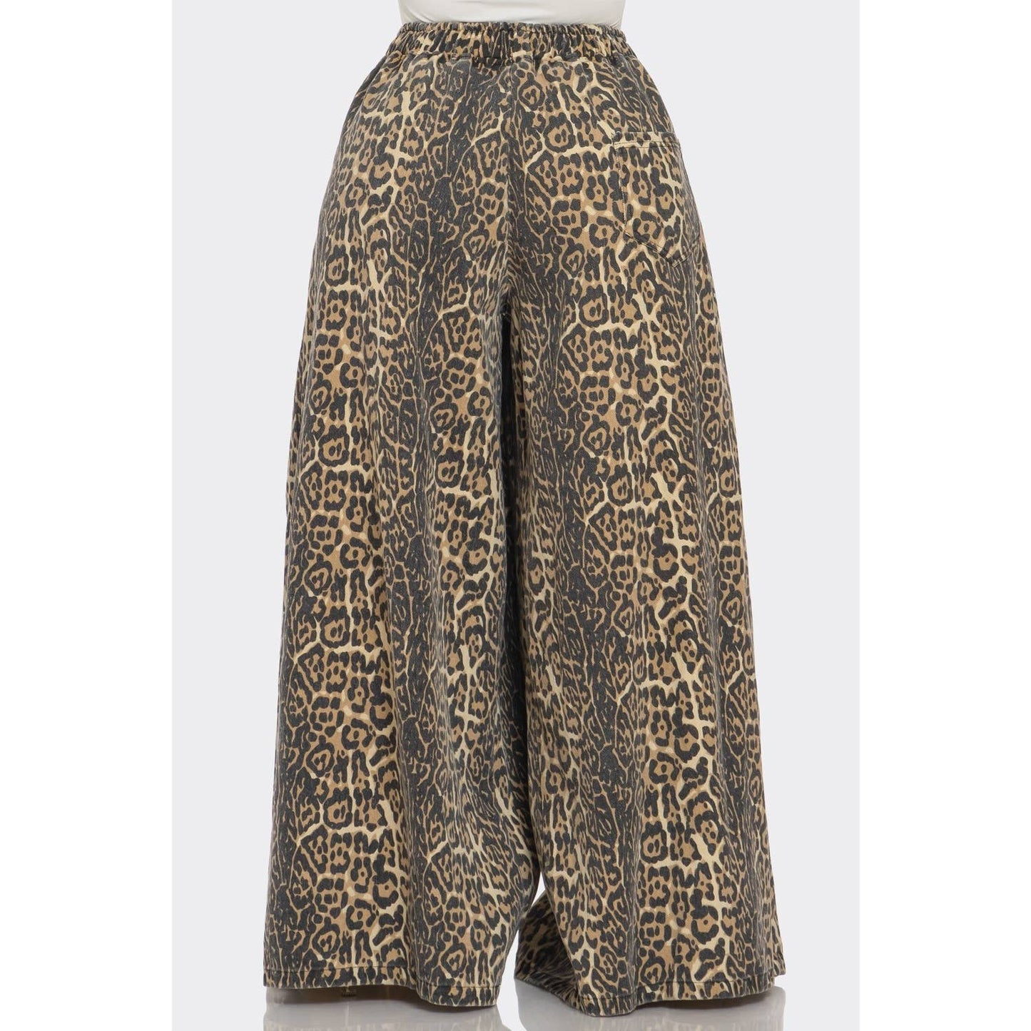 Wide Leg Leopard Print Pants