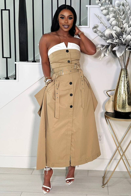 Chic Trench Maxi Dress