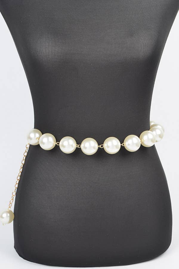 Oversized Pearl Chain Belt