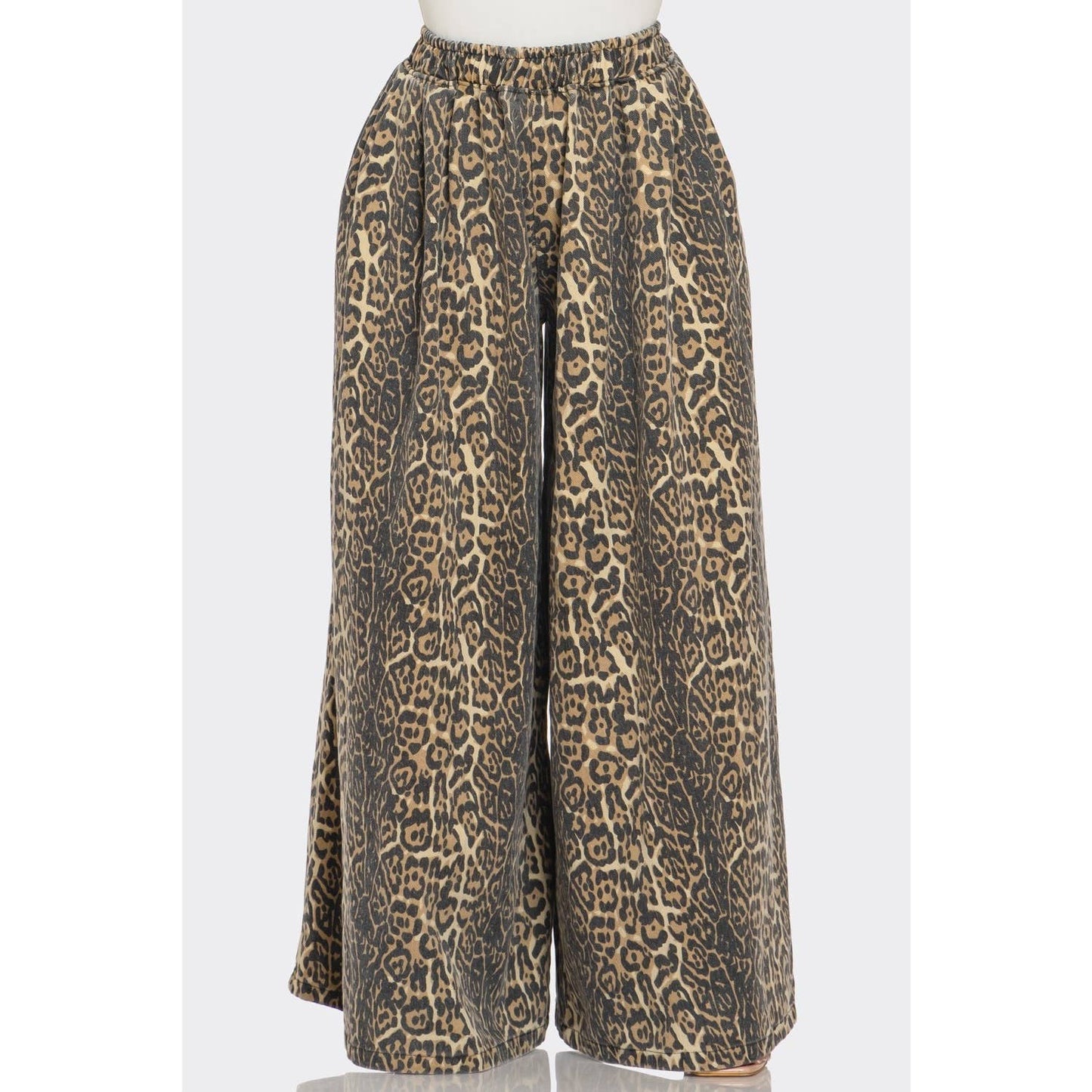 Wide Leg Leopard Print Pants