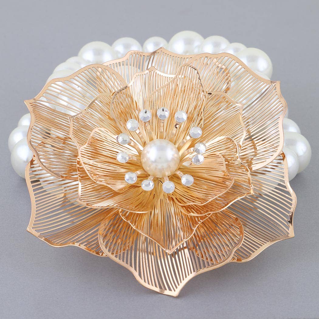 Blossoming Flower Pearl Bracelet