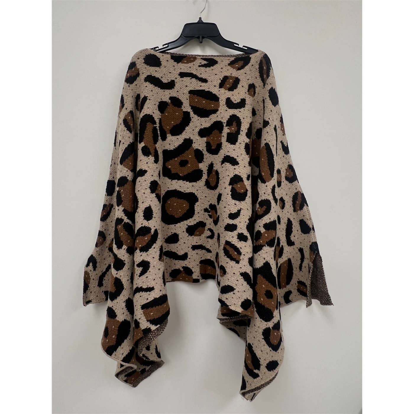 Wild Like Me Leopard Print Knit Poncho