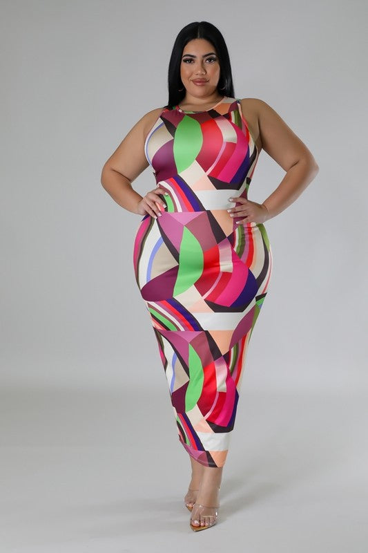 Abstract Stretch Dress