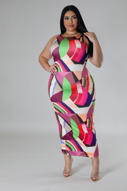 Abstract Stretch Dress