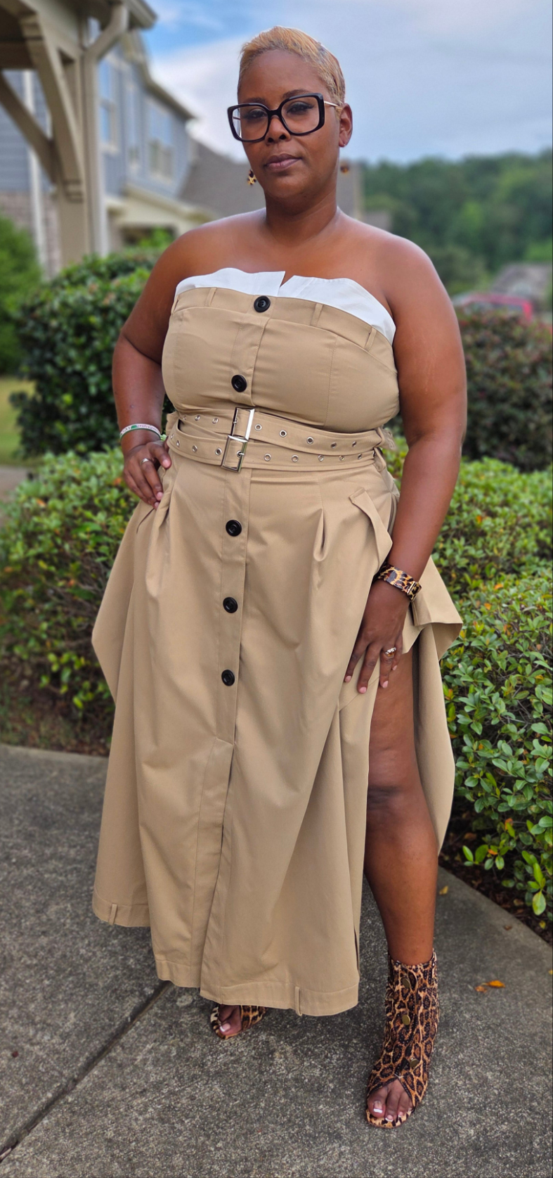 PLUS SIZE Chic Reinvented Trench Maxi Dress