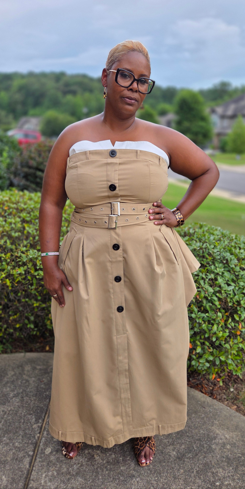 PLUS SIZE Chic Reinvented Trench Maxi Dress
