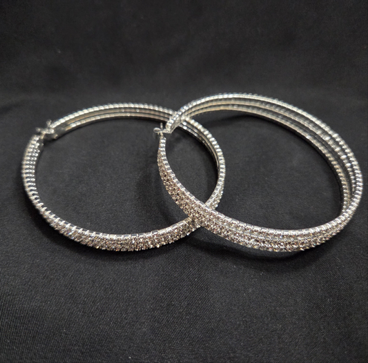 Crystal 3 Layer Hoops