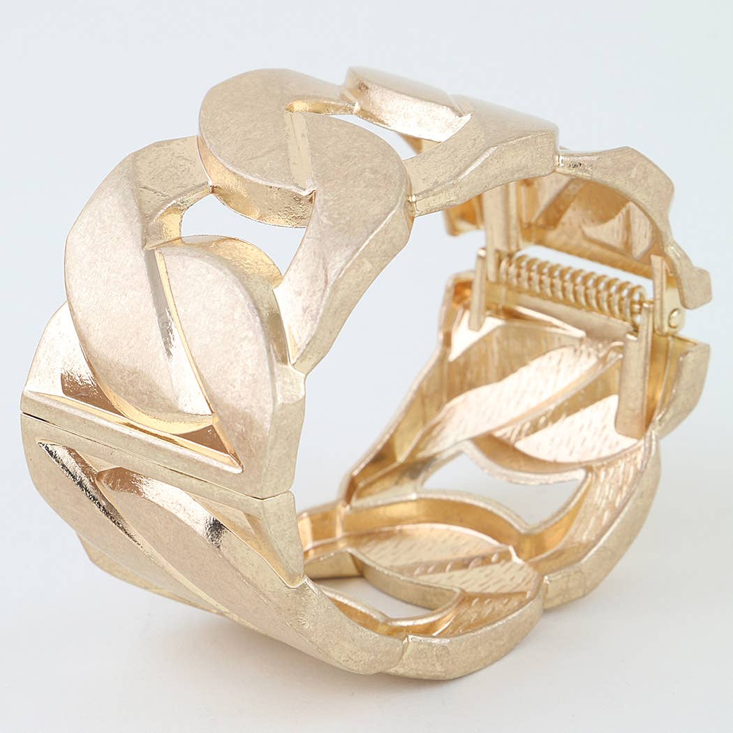 Statement Matte Metallic Chain Link Cuff Bracelet