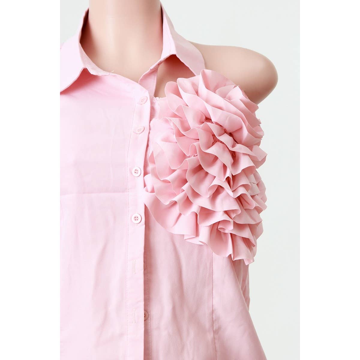 Button Down Shirt With A Large Floral Decor