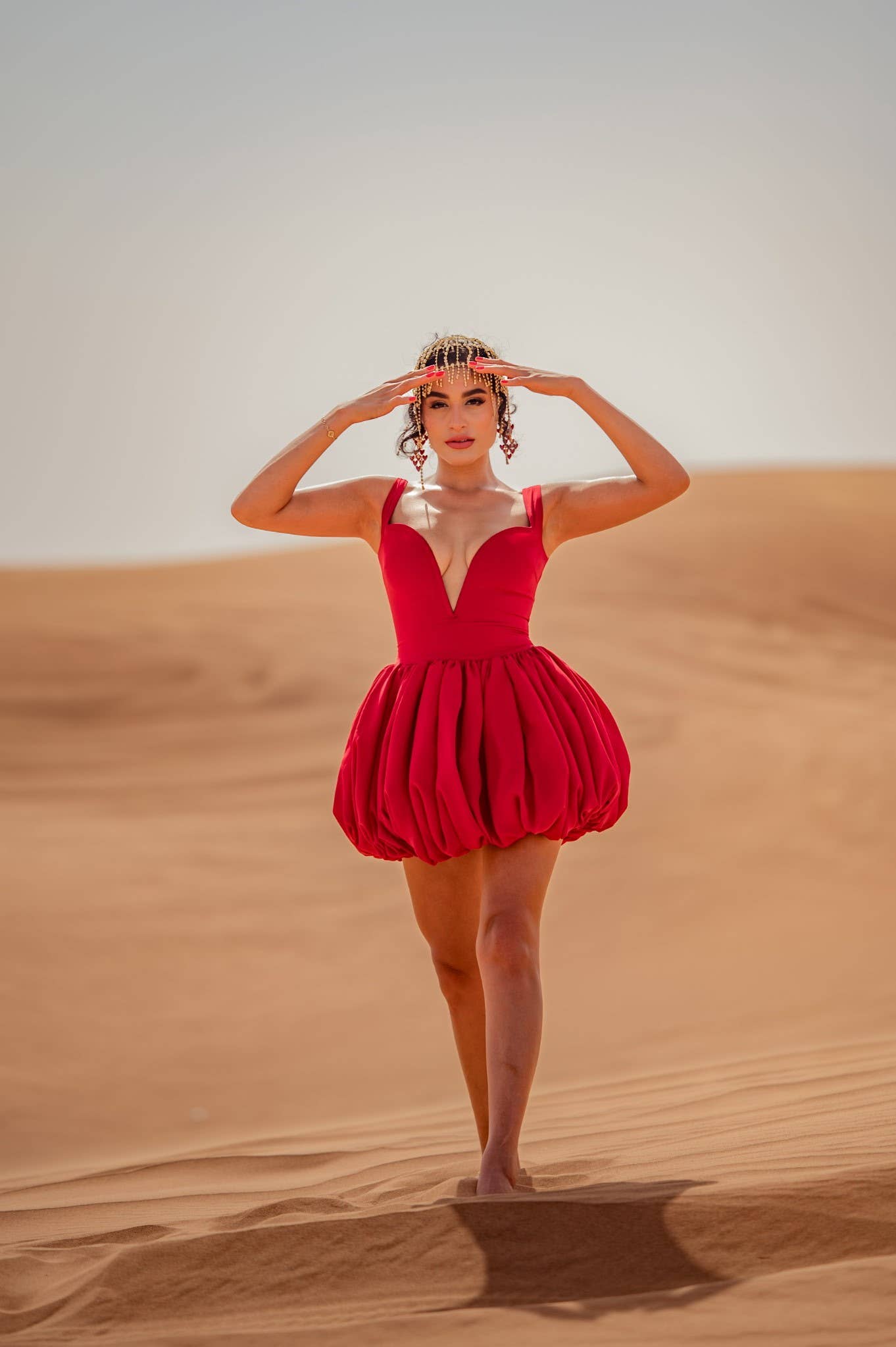 Red in the Desert Bubble Dress