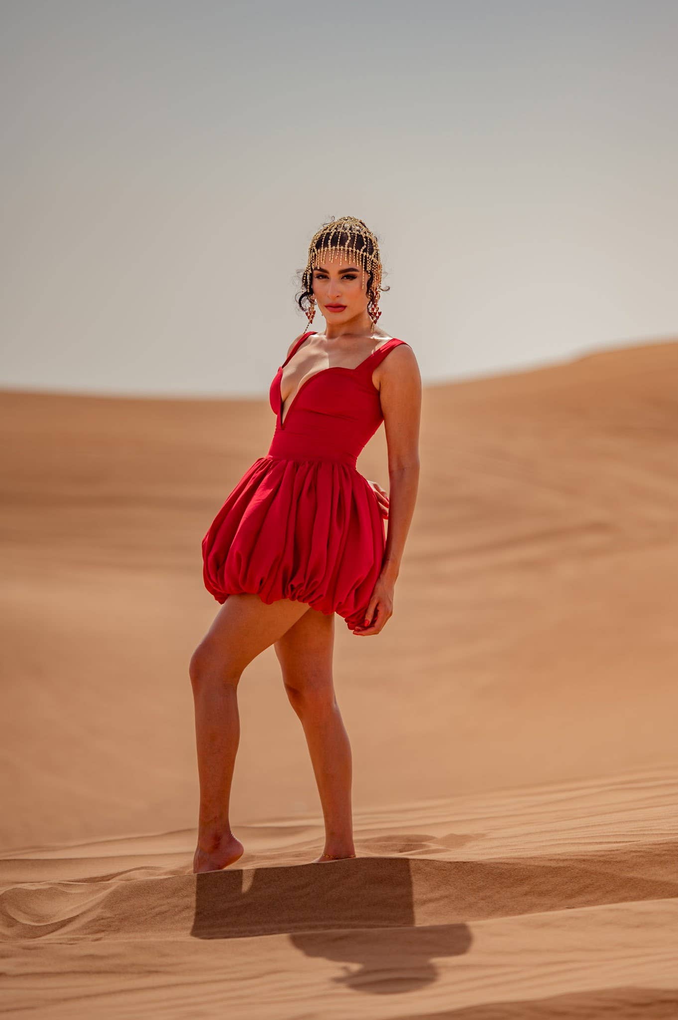 Red in the Desert Bubble Dress