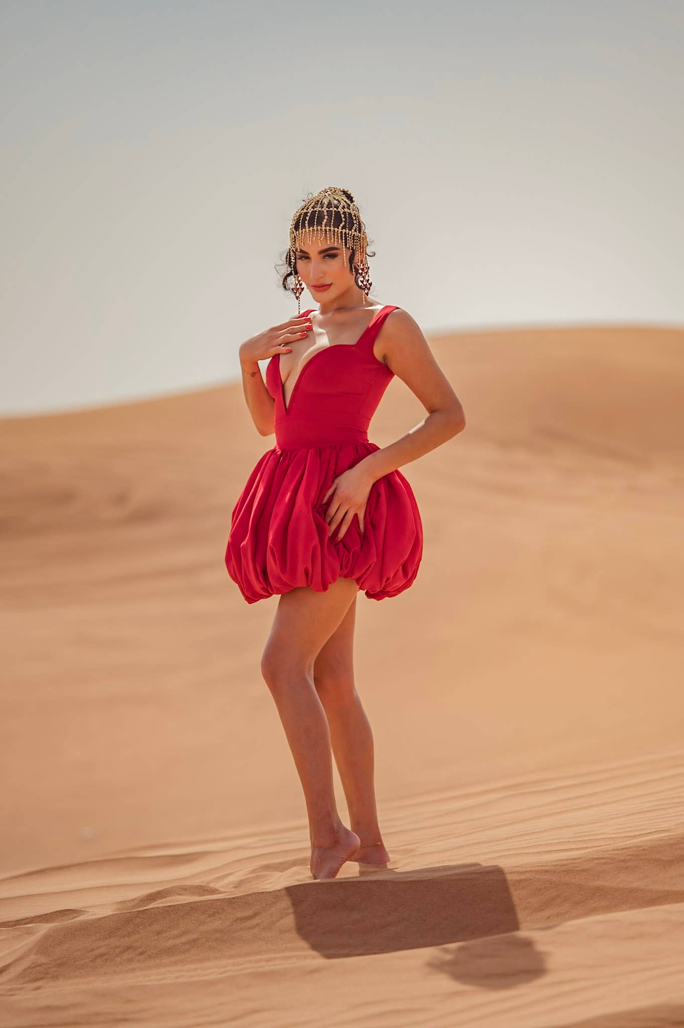 Red in the Desert Bubble Dress