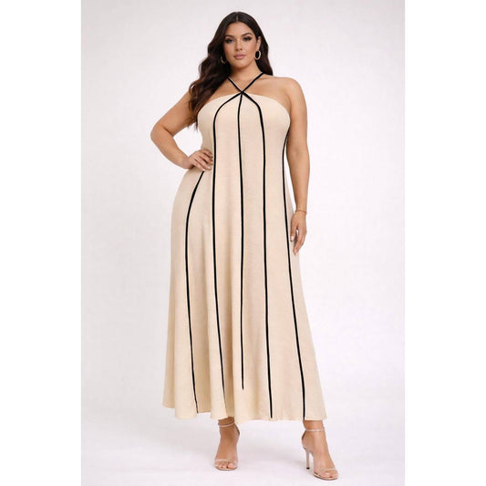 Curvy Halter Neck Maxi Dress