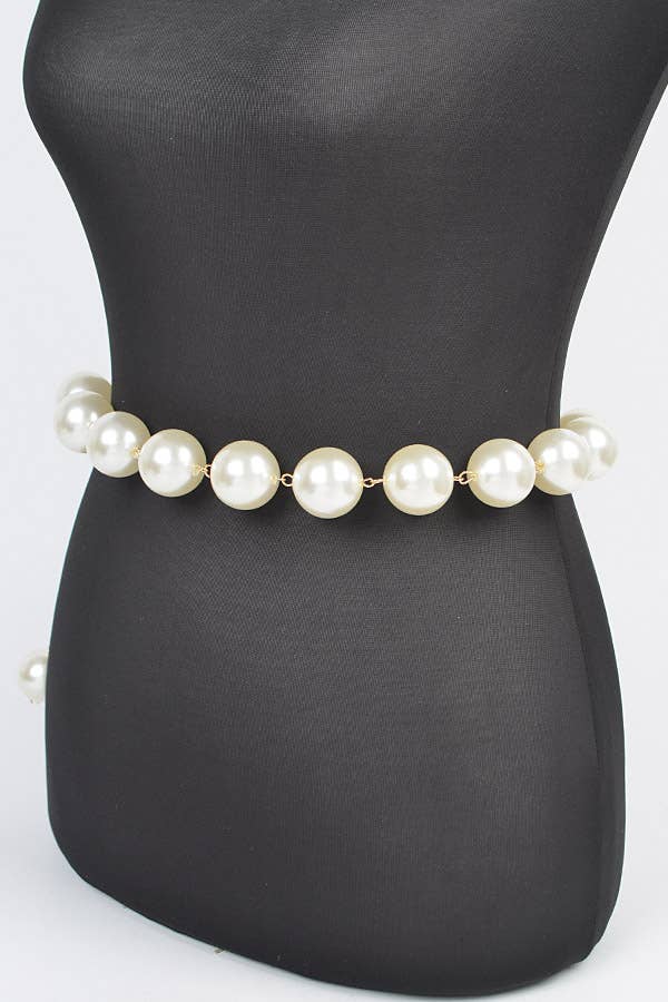 Oversized Pearl Chain Belt
