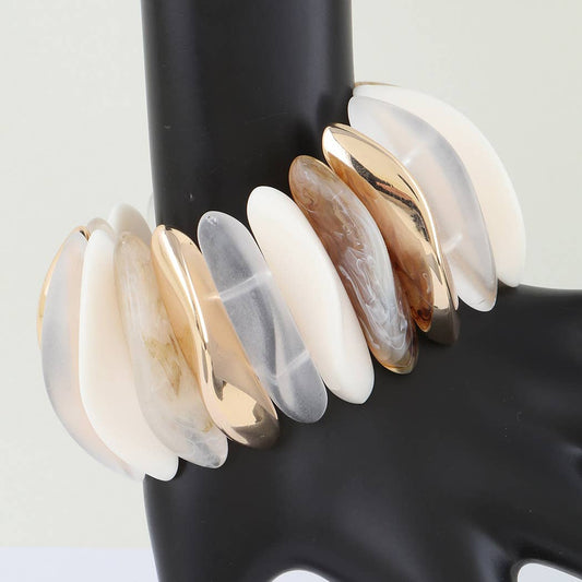 Multi Marble Stone Cuff Bracelet