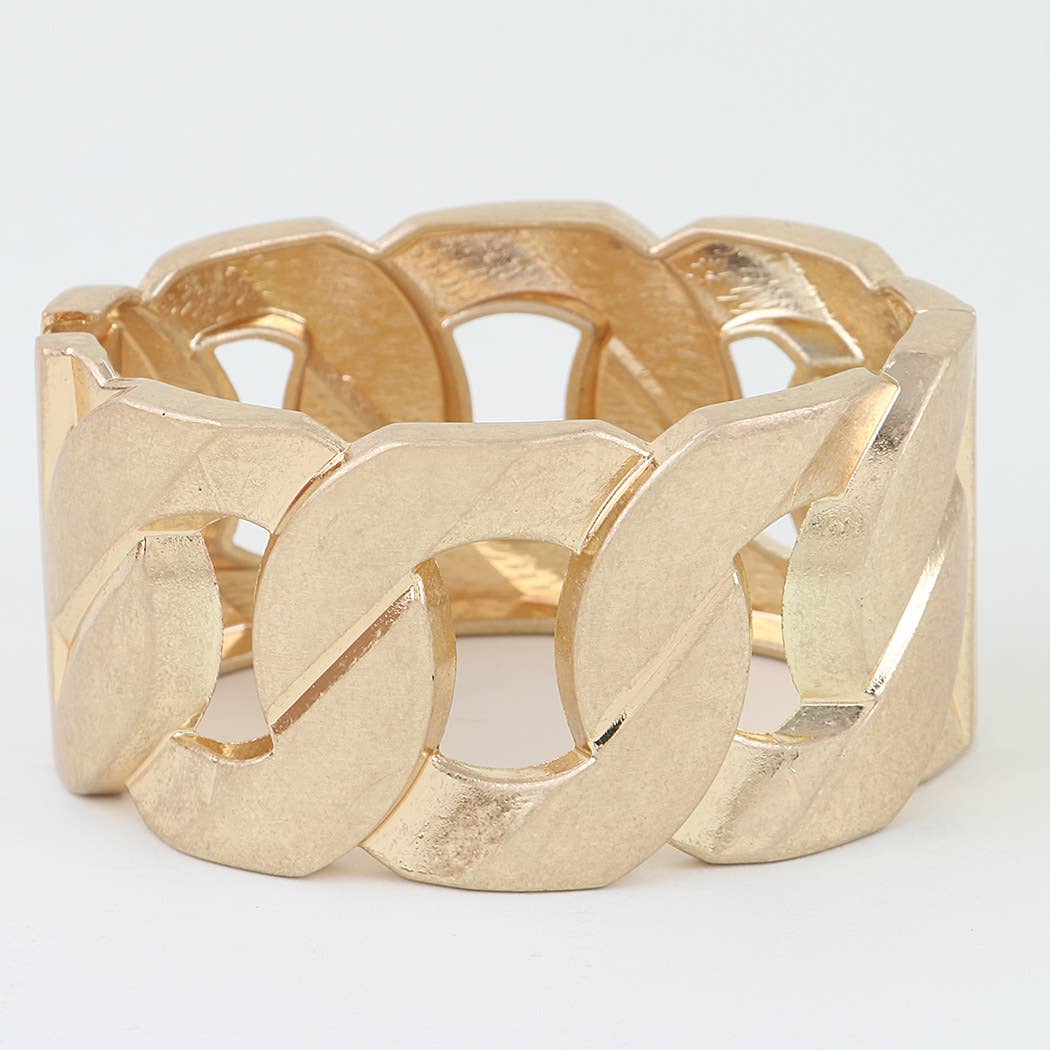 Statement Matte Metallic Chain Link Cuff Bracelet