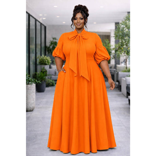 CURVY SOLID MAXI DRESS