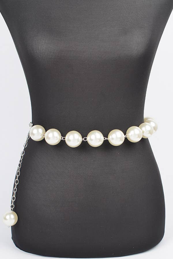 Oversized Pearl Chain Belt